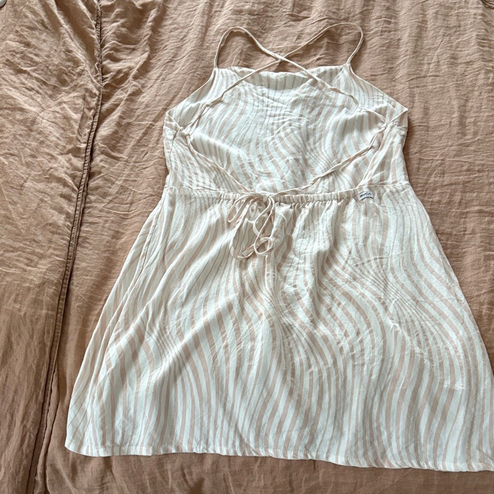 RVCA Pink and White Striped Open Back Mini Dress - Picture 4 of 4